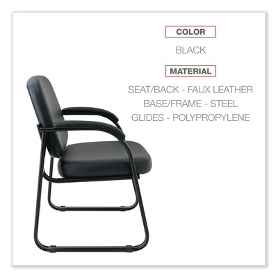Alera® Genaro Series Fixed Arm Faux Leather Computer and Desk Chair, Black (ALERL43C16)