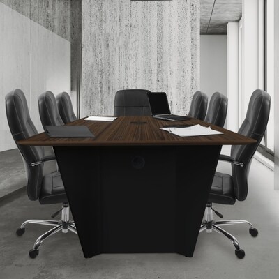 Array 120 Conference Table with Power Data Grommet, New Walnut/Black (ACT12048NWBK)