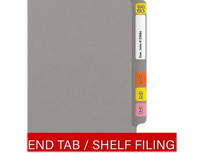 Medical Arts Press Reinforced End Tab File Folder, Straight Cut, Letter-Size, Gray, 250/Carton (S-01502-GRY-B)