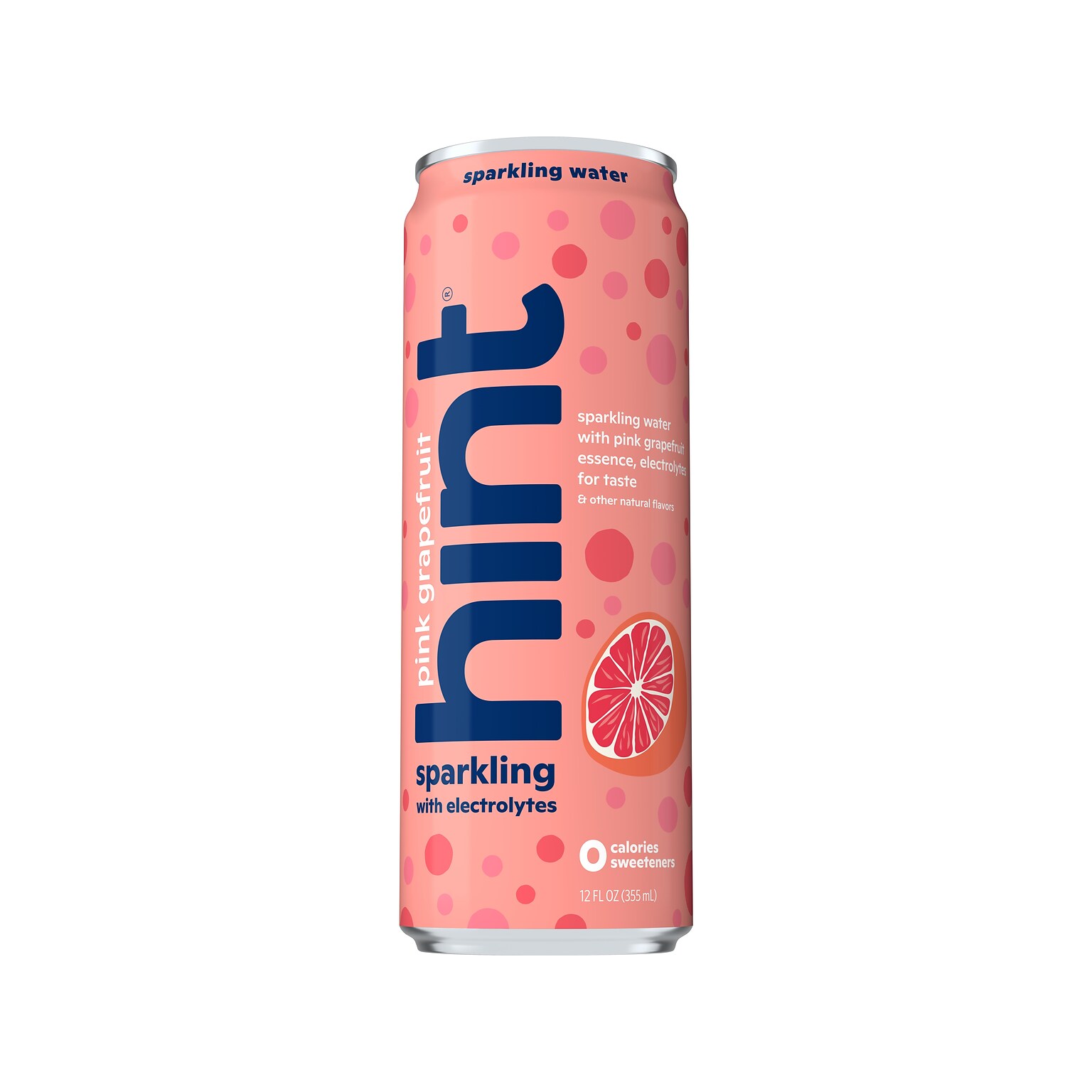 Hint Pink Grapefruit Sparkling Water with Electrolytes, 12 fl. oz., 12 Cans/Carton (HINT-PGCAN-E)