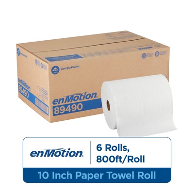 enmotion Recycled Hardwound Paper Towels, 1-ply, 800 ft./Roll, 6 Rolls/Carton (89490)