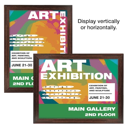 Excello Brands Plastic Snap Frame, 18" x 24", Vertical/Horizontal, Wall Mounted, Walnut (SF-1824-WLNT)