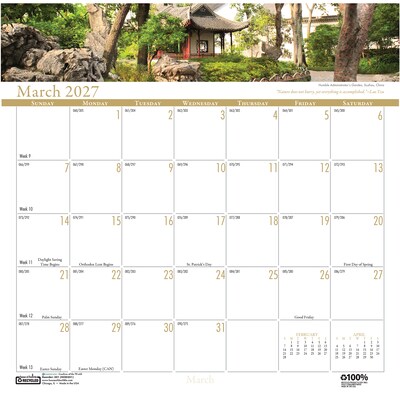 2027 House of Doolittle Gardens 12" x 12" Monthly Wall Calendar (301-27)