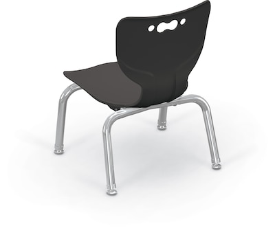 MooreCo 10" Hierarchy Student Chair with 4 Legs, Black/Chrome Base (703673561631)