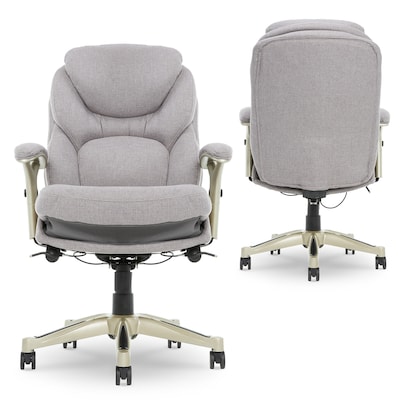 Serta Claremont Ergonomic Fabric Swivel Executive Chair with Back in Motion Technology, Light Gray (44186D)