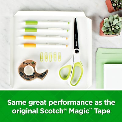 Scotch Magic Greener Invisible Clear Tape Refill, 0.75" x 16.67 yds., 1" Core, 6 Rolls/Pack (6123)
