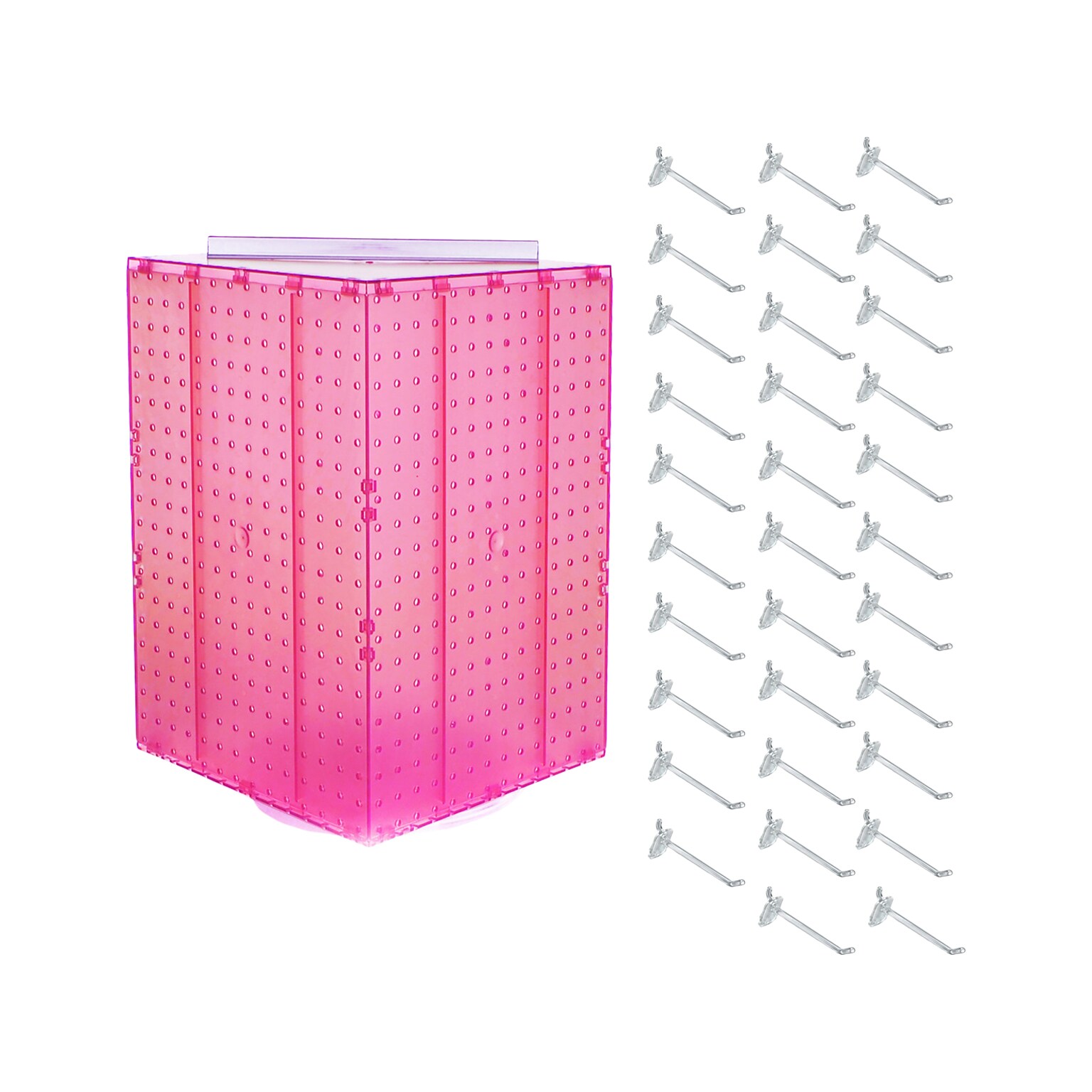 Azar 21 x 14 Pegboard 4-Sided Revolving Counter Display, Pink, Each (701414-PNK-4C32)