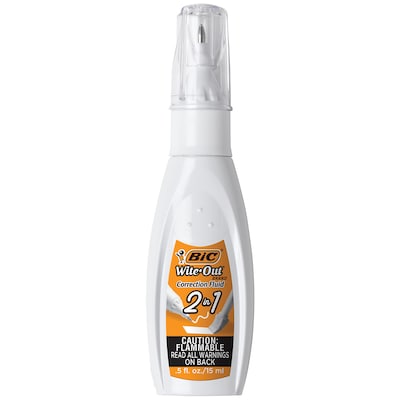 BIC Wite-Out 2-in-1 Correction Fluid, 15 ml., White (WOPFP11-WHI)