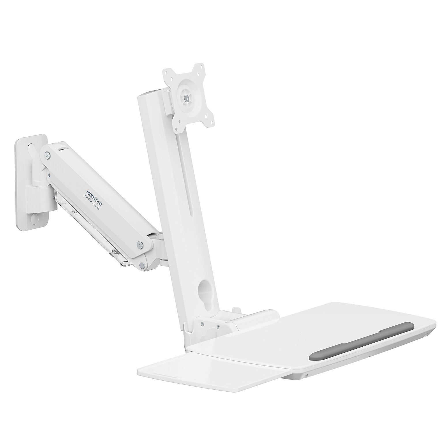 Mount-It! MedHub Wall Mounted, Flexible Workstation for Monitors up to 35, Matte White (MI-16001)