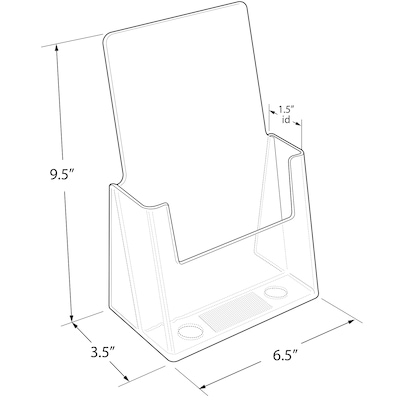 Azar 5.5" x 8.5" Brochure Holder, Vertical, Desktop/Countertop, Acrylic, Clear, 10/Pack (252015-10PK)