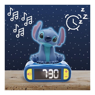 Lexibook Stitch Digital Alarm Clock with 3D Night Light (RL800D)