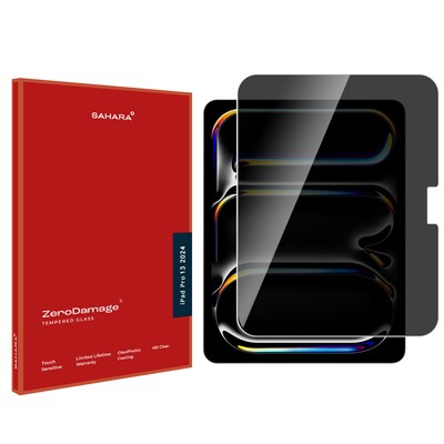 SaharaCase ZeroDamage Ultra Strong Tempered Glass Screen Protector for Apple iPad Pro 13 M4, Clear (ZD-T00062)