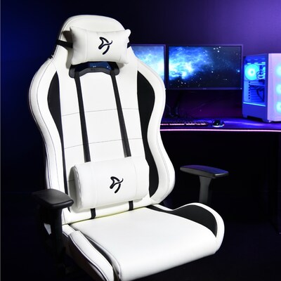 Arozzi Torretta SoftPU Faux Leather Ergonomic Racing Gaming Chair, White (TORRETTA-SPU-WT)