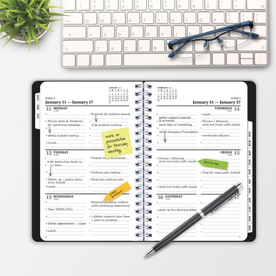 2027 Excello Brands 5.5 x 8 Weekly & Monthly Planner, Paperboard Cover, Black (ORY27-EXE58-BK)