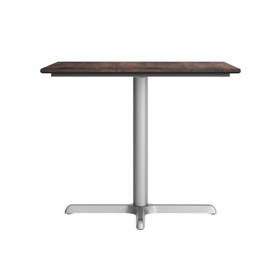 Flash Furniture Acadia Square Wooden Dining Table with X-Base, 36"D x 36"W, Dark Brown/Silver Base (STSQ36WBRT3030S)