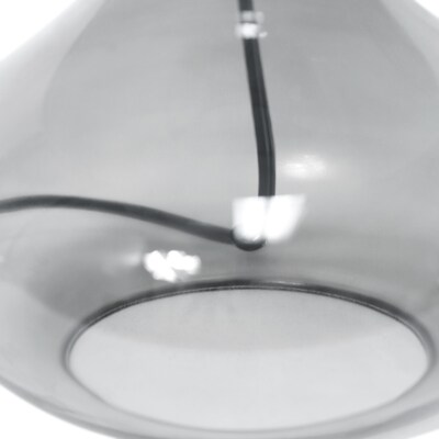 Simple Designs Glass Raindrop Table Lamp Fabric Shade, Smoke Gray with White Shade (LT2063-SMW)