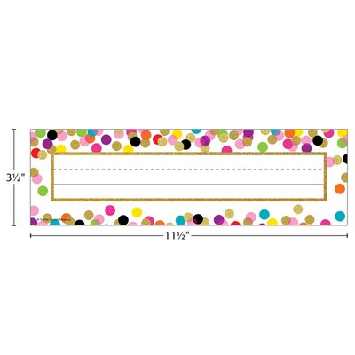 Teacher Created Resources® Confetti Nameplates, 3.5" x 11.5", 36 Per Pack, 6 Packs (TCR5886-6)