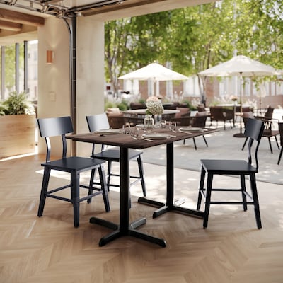 Flash Furniture Acadia Wooden Dining Table with X-Bases, 30D x 48W, Dark Brown/Black Base (ST3048WBRT2230)