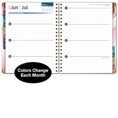 2027 Excello Brands Fashion 8.5" x 11" Weekly & Monthly Planner, Hardcover, Pink Marble (NRY27-FSH811-01)