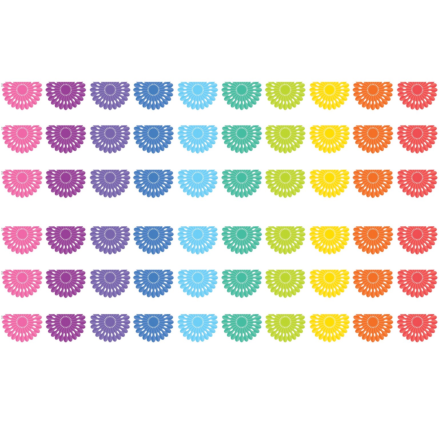 Teacher Created Resources Die-Cut Border Trim, 2.75 x 2.92, Colorful Fiesta, 12/Pack, 6 Packs/Bundle (TCR6106-6)