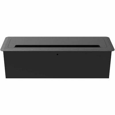 Lorell 7-in-1 5-Outlet Recessed Desk, Black (LLR34005)