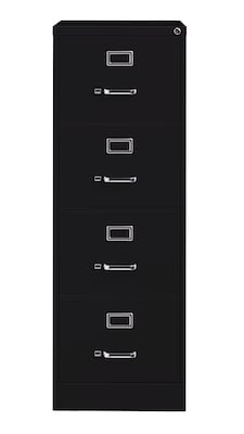 Hirsh Commercial 4-Drawer Vertical File Cabinet, Legal Size, Lockable, 52H x 18W x 26.5D, Black (14107)