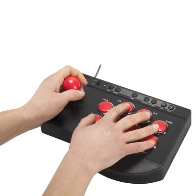 Subsonic Multi-Arcade Stick, PS3/PS4/Xbox Series XS, Xbox One & PC Compatible, Black & Red (SA5662)