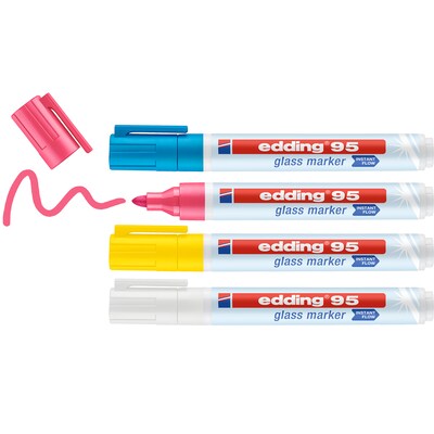 edding 95 Series Water Based Glass Marker, Light Colors, 4/Pack (EDD4954099)