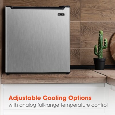 Magic Chef Adjustable Temperature Control Mini Refrigerator, 1.7 Cu. Ft., Stainless Steel (HMAR170STE)