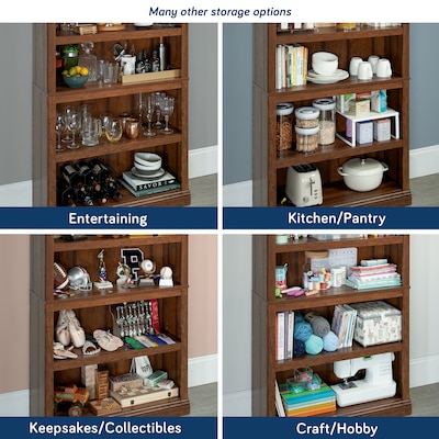 Sauder Select 70"H 5-Shelf Bookcase, Washington Cherry (414356)