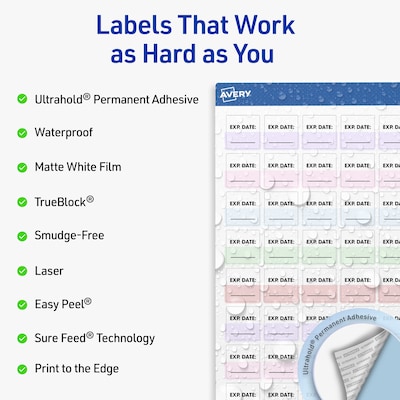 Avery Square Laser Multipurpose Labels, 0.75 x 0.75, White, 2000/Pack (19479399465)