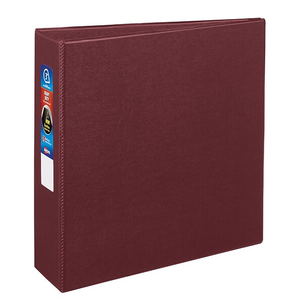 Avery DuraHinge Heavy Duty 3 3-Ring Non-View Binder, Maroon (79363)