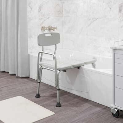Flash Furniture Adjustable Bath & Shower Transfer Bench, White (DCHY3510LWH)