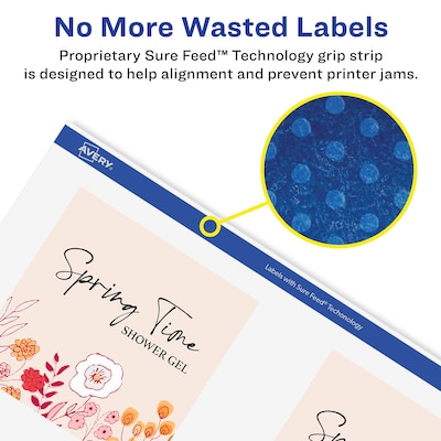 Avery Laser/Inkjet Square Waterproof Multipurpose Labels, 2.75"  x 2.75", White, 150/Pack (94109)