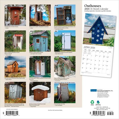 2026 Plato Outhouses 12 x 12 Monthly Wall Calendar (9798330706648)