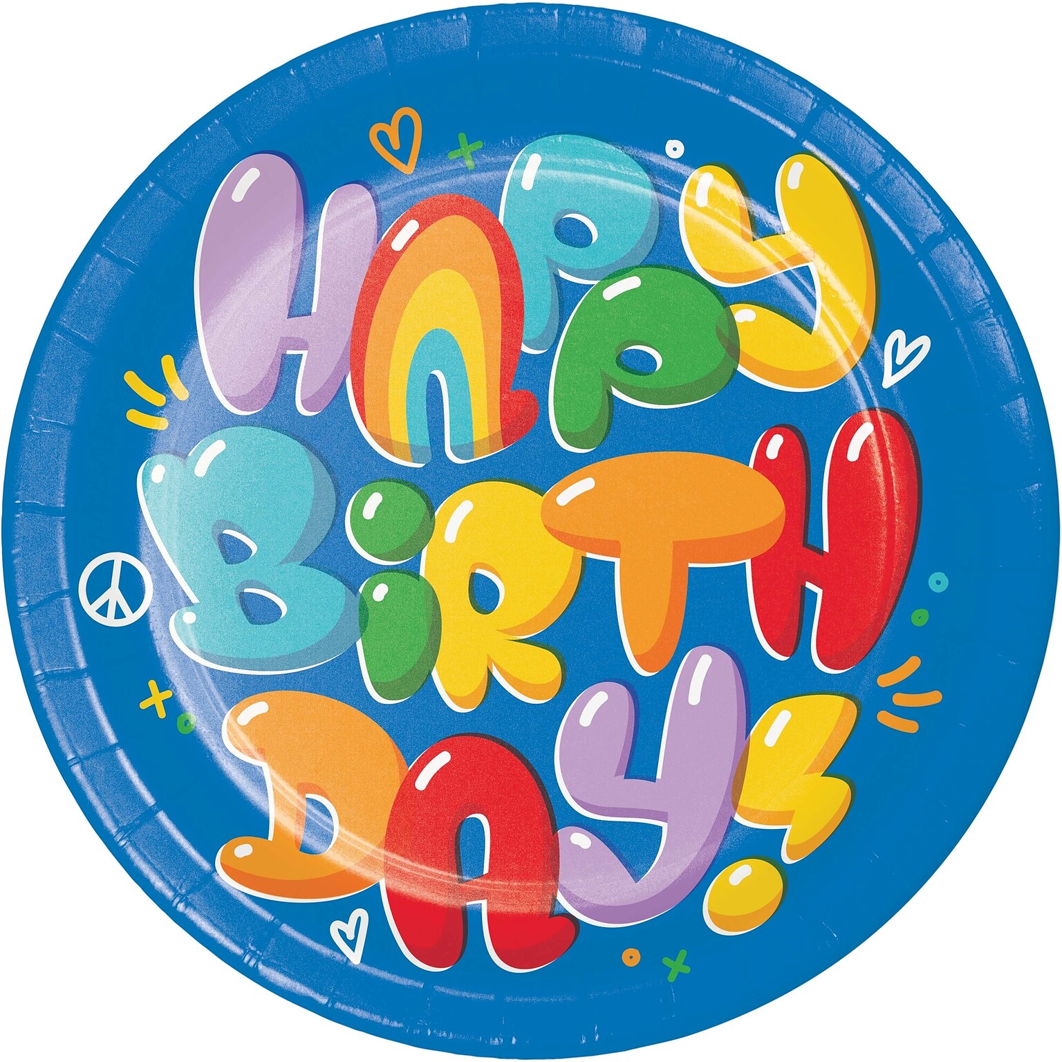 Creative Converting Bubbly Birthday Paper Plates, Multicolored, 32/Pack (DTC365022DPLT)