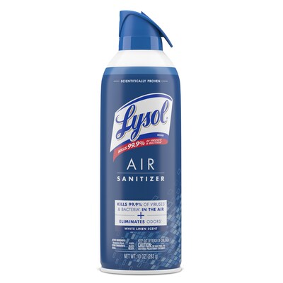 Lysol Air Sanitizer Spray, White Linen Scent, 10 oz., 6/Carton (19200-99351)