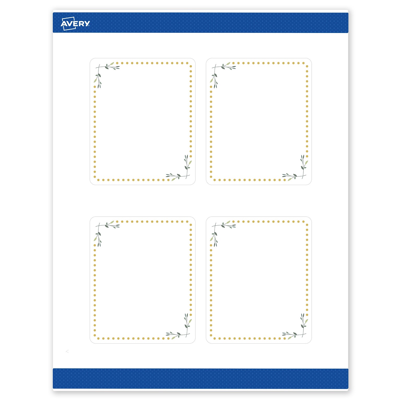 Avery Laser/Inkjet Rectangle Multipurpose Labels, 4 x 3-1/3, White, 40/Pack (S00DN3)