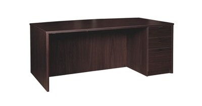 Lorell Prominence 2.0 Bowfront Right-Pedestal Desk, 42D x 72W x 29H, Espresso (LLRPD4272RSPES)