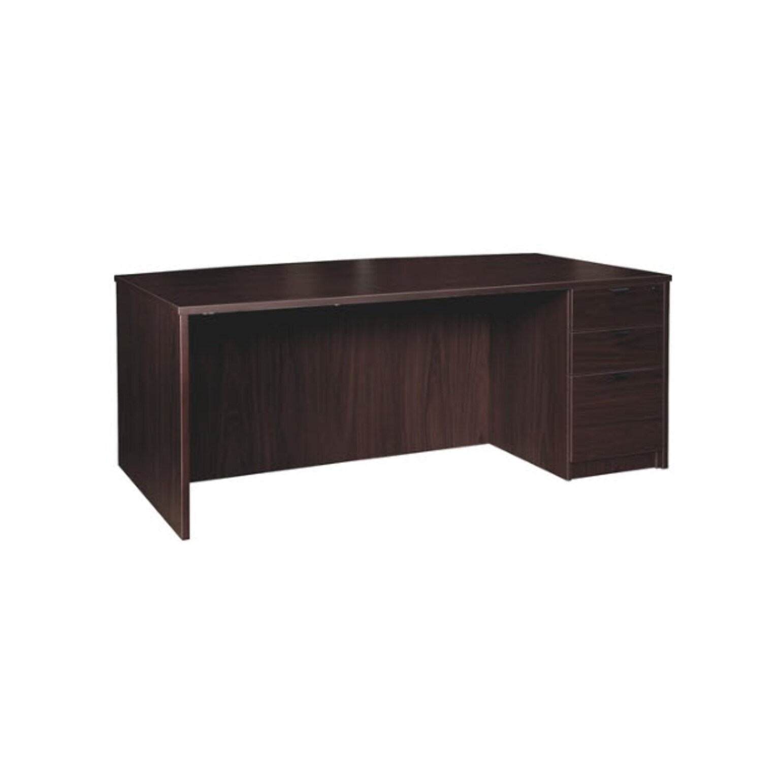 Lorell Prominence 2.0 Bowfront Right-Pedestal Desk, 42D x 72W x 29H, Espresso (LLRPD4272RSPES)