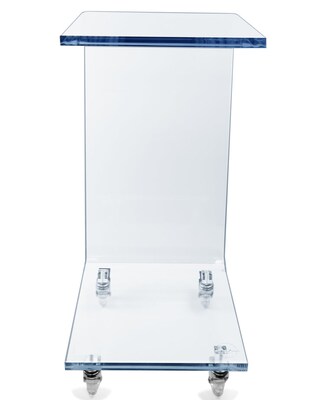 Designstyles Luxurious Acrylic C-Shaped Table on Wheels, Blue (DST-ACTBE)