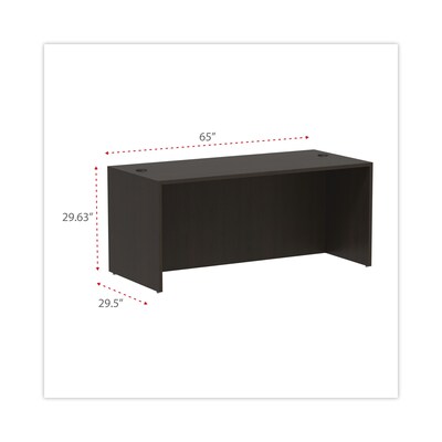 Alera Valencia Series Straight Front Desk Shell, 65w X 29 1/2d X 29 1/2h, Espresso