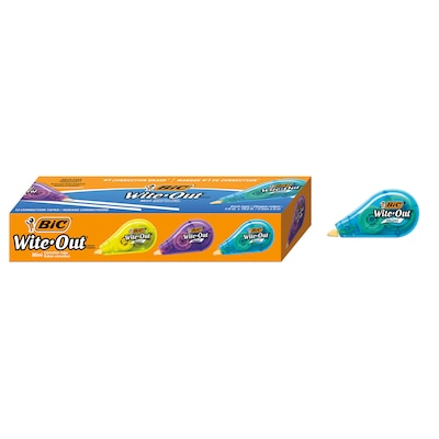 BIC Wite-Out Mini Correction Tape, White, Dozen (WOTM11-WHI)