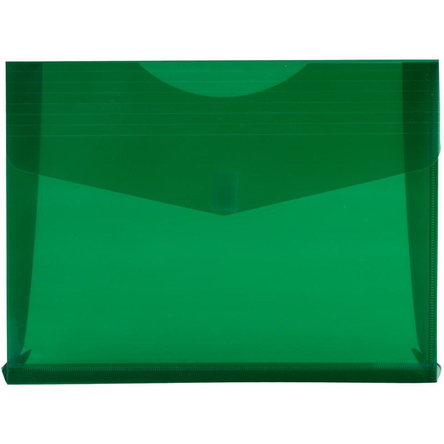 JAM Paper Premium Plastic Document File, Letter, Green, 3/Pack (218V2GRX3)