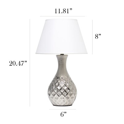 Elegant Designs Juliet Ceramic 20.47" LED Table Lamp, Metallic Silver (LT2041-MSV)
