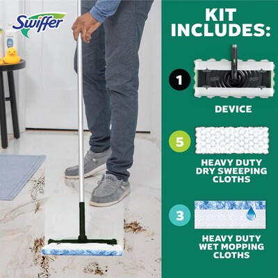Swiffer Sweep and Mop Deluxe, 2-in-1 Floor Mopping and Sweeping Kit (16413)