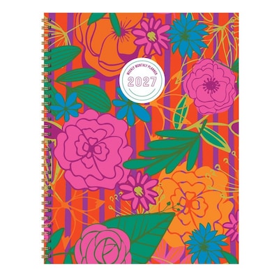 2027 TF Publishing Peonies 9 x 11  Weekly & Monthly Standard Planner, Paperboard Cover, Multicolored (27-9708)