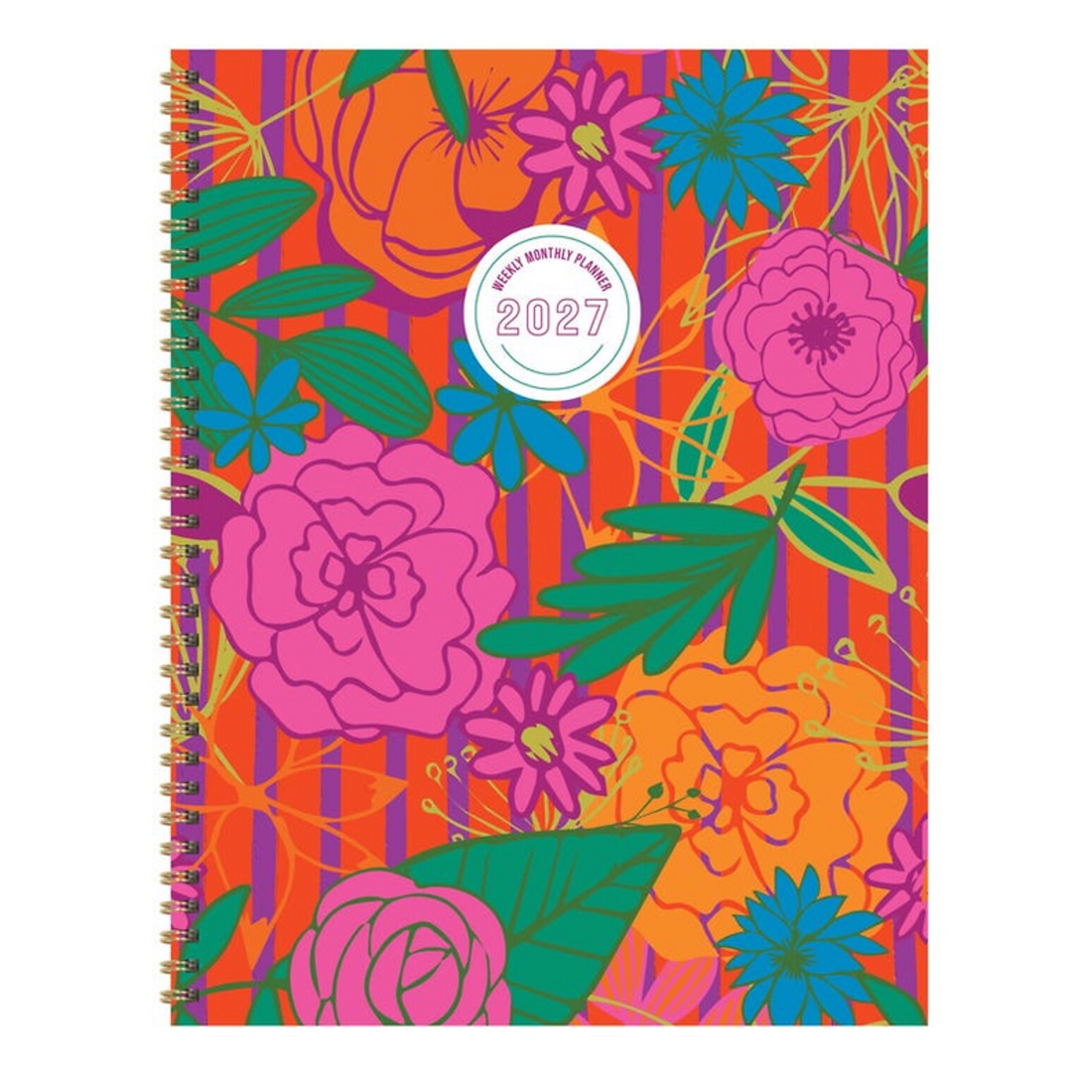 2027 TF Publishing Peonies 9 x 11  Weekly & Monthly Standard Planner, Paperboard Cover, Multicolored (27-9708)