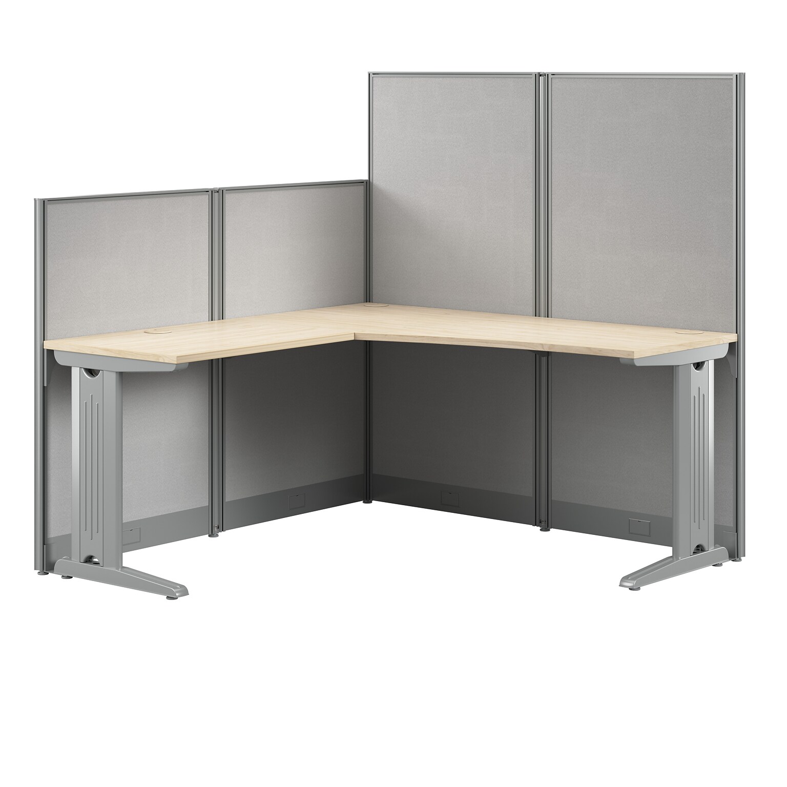 Bush Business Furniture Office in an Hour 65-inch L Cubicle Desk, Natural Elm (WC36594-03K)
