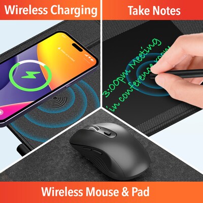 Delton S8/D101 Wireless Optical Mouse and Non-Skid Mouse Pad, Black (DMMPADKIT101)